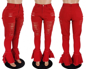 กางเกงยีนส์สกินนี่สำหรับผู้หญิงสไตล์สตรีทแวร์ปักลายสไตล์ลำลองซักลายโลโก้ออกแบบได้ตามต้องการ - Product Image 2