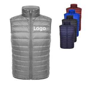 Chaleco acolchado de color sólido con logotipo personalizado, ropa de golf, abrigo a prueba de viento con cremallera, chalecos para hombre, ropa exterior cómoda transpirable para invierno, informal - Product Image 1