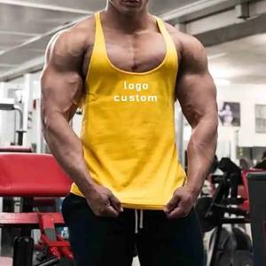 Camiseta sin mangas de algodón tejida transpirable personalizada OEM al por mayor, camiseta de secado rápido ecológica para deportes de gimnasio para Fitness, correr, estilo Formal - Product Image 3