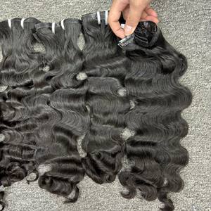 Extensiones de cabello vietnamita alineadas con cutícula Natural 100% de alta calidad, cabello ondulado sin procesar directamente del fabricante - Product Image 3