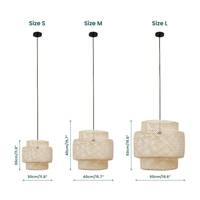 Luminaire suspendu en bambou naturel et rotin Lampe suspendue au plafond moderne pour la cuisine ou la salle à manger