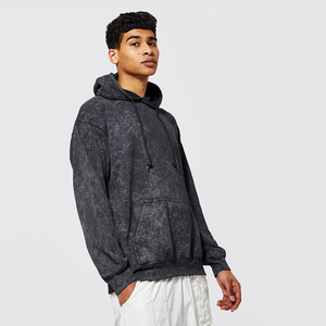 Chándal lavado ácido ecológico de talla grande Streetwear Sudadera con capucha con cremallera con diseño de palabra de letra transpirable para invierno - Product Image 2