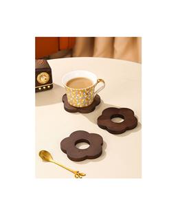 Sous-verre compact en bois conçu pour un rangement facile, une utilisation quotidienne pour les boissons et la protection de la table - Product Image 1