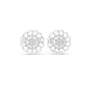 Boucles d'oreilles florales en diamant de laboratoire 0,18 CT pour femmes, clarté VVS-VS EF, or 18 carats, 14 carats, 10 carats et argent 925, rose, jaune, blanc - Product Image 1