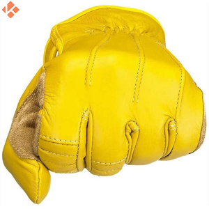 Sunland Gants de soudage en cuir de vache fendu Longs gants de sécurité en cuir véritable de vachette Protection du travail Soudage industriel - Product Image 3