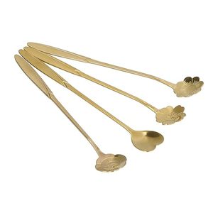 Cuillère en laiton Star Design pour café thé cuillère à remuer longue poignée crème glacée en acier inoxydable 4 pièces cuillères en laiton à vendre par HF CRAFTS - Product Image 5