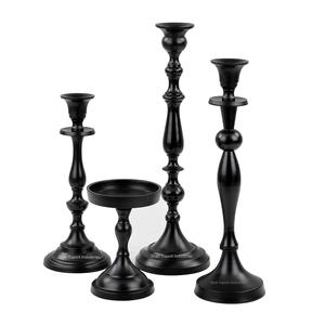 Set of 3 Decorative Metal <b>Taper</b> <b>Candle</b> Holder for Tabletop Home Lighting Decoration Black Finished <b>Candle</b> <b>Taper</b> - Product Image 4