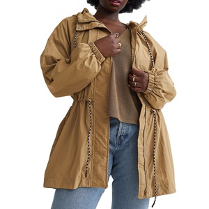 แจ็คเก็ตกันหนาวสำหรับผู้หญิง, แจ็คเก็ตเสื้อคลุมกันลมมีฮู้ด - Product Image 1