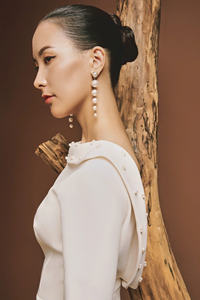 Robe Quat de haute qualité, collection d'automne charmante, vêtements pour femmes, style élégant, fabriqué au Vietnam - Product Image 4