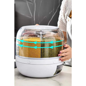 Recipiente de almacenamiento de alimentos de acrílico blanco Wo Gourmet para legumbres, capacidad de 1-2L, 1 pieza - Product Image 6
