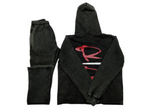 Chándal con logotipo personalizado para hombre, chándal unisex, conjuntos para correr, chándal de lavado ácido con logotipos OEM serigrafiados, el mejor - Product Image 2