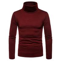 Pull col roulé élégant pour homme, coupe ajustée, manches longues, tricoté, respirant, infroissable, élégant, doux, en nylon/coton