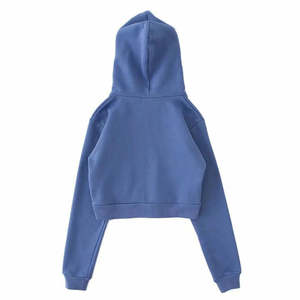 Sudadera Corta con Capucha y Cremallera Delantera de Kivotech, Estilo Pullover, Diseño Único, Buena Calidad, Sudadera Corta con Capucha para Mujer - Product Image 2