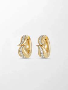 Boucles d'oreilles Vivid Round Diamond Radiant Line Flick 0,79 Ct G-H VS Diamant de laboratoire en or jaune 18 carats Style Radiant Line Statement - Product Image 3