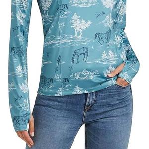 Novedad: Camiseta de Manga Larga con Estampado Ecuestre para Mujer, de Secado Rápido, Ligera y Personalizable para Entusiastas del Equitismo - Product Image 5