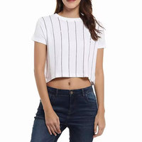 Conjunto de Ropa de Verano para Mujer, Top Corto de Moda, Cuello Redondo, Manga Corta, Top Corto para Mujer 2026