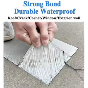 Bonjour! Bande d'étanchéité en butyl épaisse et imperméable avec feuille d'aluminium, résistante aux hautes températures, en matériau asphalte durable - 5CM X 1M pour murs et toitures - Product Image 5