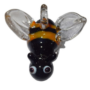 Pendentif abeille en verre coloré, décoration abeille, pendentif en verre, vente en gros, ruche - Product Image 1