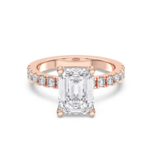 Anillo de compromiso solitario de moissanita con corte esmeralda en oro sólido para su esencia de diamante, 2,50 CT, CT, 1/2 (Centro 1.00CT) - Product Image 5