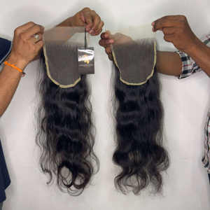 Bundles de cheveux humains bouclés indiens bruts de qualité supérieure cambodgienne 11A à prix d'usine et fermeture frontale en dentelle HD 4x4 6x6 - Product Image 1
