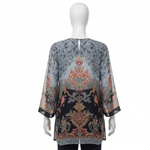 Ensemble deux pièces en mousseline de soie pour femmes, imprimé numérique, tissu doux et léger, respirant, tenue décontractée, tenue d'été, vêtements tendance - Product Image 5