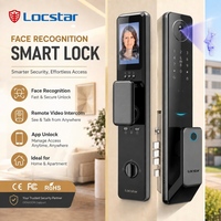 Serrure de porte intelligente biométrique Locstar Fechadura Digital Fingerprint Intelligent Tuya Wifi pour porte d'entrée avec reconnaissance faciale 3D