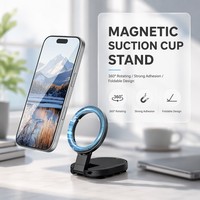 Support magnétique pour téléphone de voiture, ventouse pour tableau de bord et pare-brise, forte aspiration, support réglable en ABS, mains libres, rotation à 360°