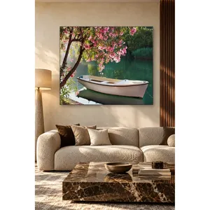 Impression sur toile Fida White Boat Under Pink Oleanders - Product Image 5
