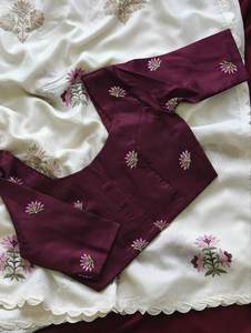 ระดับของสารีนี้จะทำให้คุณดูไม่ซ้ำใครบางอย่างขึ้นมาเทศกาลตัดพิเศษขอบสีสดใส Saree ยอดนิยมกับเสื้อ - Product Image 5