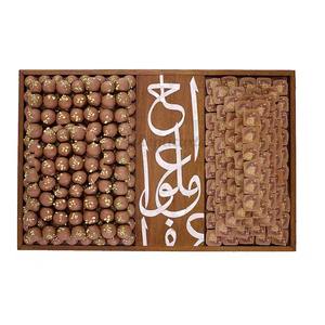 Plateau à chocolat en boîte acrylique de luxe avec incrustation de perles et base en bois pour offrir - Product Image 5