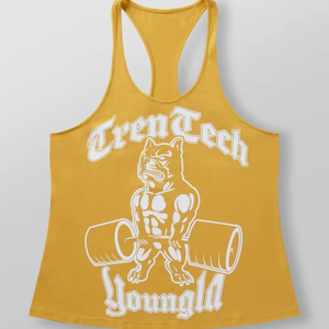 Gilet de sport américain 100% coton pour hommes sans manches I-Vest Crew Neck Rhinestone Machine Embroidery for Hurdle Running - Product Image 1