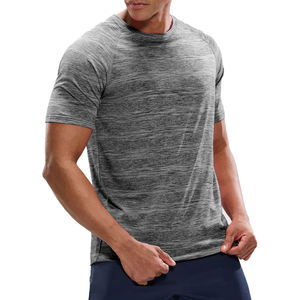 Camiseta deportiva de secado rápido personalizada para hombre, camiseta informal de entrenamiento atlético para gimnasio teñida lisa, superventas, transpirable, deportiva de talla grande - Product Image 6