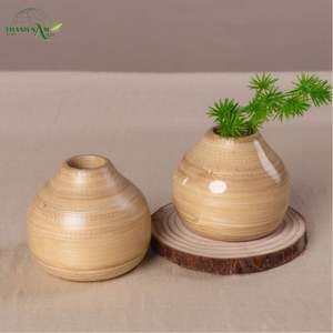 Jarrón de Bambú Natural - Jarrón Decorativo Redondo Hecho a Mano para Decoración del Hogar e Interior - Product Image 6