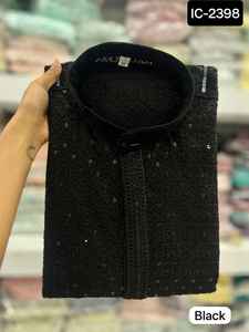 Chikankari kurta ชุดเสื้อกางเกงลำลองสำหรับผู้ชายสไตล์อินเดียสำหรับงานแต่งและงานเทศกาล - Product Image 5