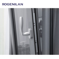 Ventana Abatible de Aluminio con Acabado de Madera Rogenilan, Ventana de Doble Cristal con Persianas