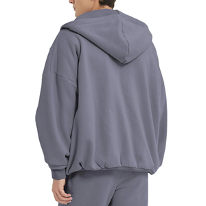 Sweats à capuche surdimensionnés pour hommes personnalisés, à épaules tombantes, avec fermeture éclair, 100% coton, fabricant de sweats à capuche pour hommes pour l'hiver - Product Image 2