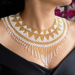 Gargantilla de cuentas de cristal geométricas Unisex de lujo hecha a mano estilo Tribal de moda para fiestas y regalos - Product Image 6