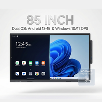 Pizarra Interactiva 4K de 85 Pulgadas con Pantalla Táctil Infrarroja de 40 Puntos, Cámara Integrada de 4800W (Enfoque Automático y Seguimiento de Voz), Sistema Operativo Android 12/13