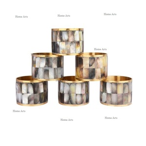 Set of 6 MOP And Wood Napkin Rings Round Shape Customized Size <b>Tissue</b> <b>Paper</b> Rings For Wholesale Supplier - Product Image 5