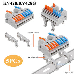 Conector de Cable de Cobre KV428, Conector Eléctrico Universal de Conexión Rápida, Divisor de Conductores, Bloques de Terminales de Cable LED de Inserción, Niquelado, 600V - Product Image 6