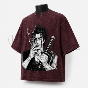 Camiseta Extra Grande para Hombre, Color Granate, Algodón, Estilo Urbano, Estampado Gráfico, Manga Corta, Cuello Redondo, Corte Jersey - Product Image 3