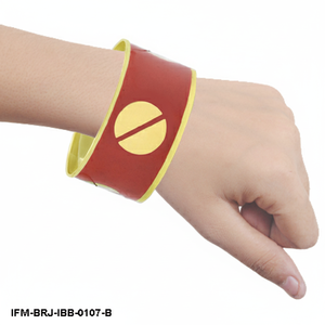 Handmade Brass Enamel Bangle Bold <b>Red</b> & Gold Industrial Screw Motif Cuff <b>Bracelet</b> Modern Minimalist Statement Jewelry for Women - Product Image 3