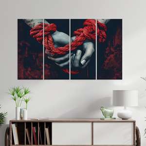 การตกแต่งผนังความรักที่ทันสมัย-งานศิลปะผ้าใบพิมพ์, การออกแบบที่หรูหรา, ชุด4ผืนผ้าใบ - Product Image 1