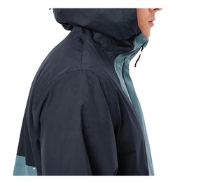 Custom Logo Breathable Zipper Closure Windbreaker <b>Jacket</b> Windproof Canvas Stand Collar Hooded Color Block - Product Image 6