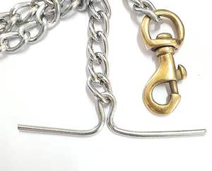 Wholesale Bulk Heavy Duty Dog <b>Leash</b> Strong Heavy Weight Dog Chain with Chrome Finished Steel and Brass Hook for Large Dogs - Product Image 2