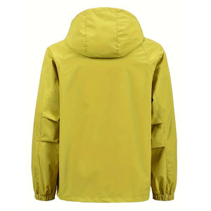 Abrigo resistente al aire libre de Color amarillo brillante para senderismo Ropa de invierno Chaqueta deportiva con capucha y media cremallera a prueba de viento - Product Image 2
