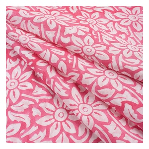 Haute qualité léger coton Floral main bloc imprimer dernière collection de robes d'été pour les garçons-pour sacs rideaux jouets - Product Image 1