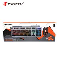 Ensemble clavier-souris espagnol personnalisé pour PC avec rétroéclairage arc-en-ciel Jertech KM950 Combo clavier et souris de jeu pour ordinateur Gamer LED