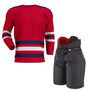 Jersey de Hockey sobre Hielo Transpirable Hecho a Medida con Rayas, Logotipo del Equipo en Tela Tackle Twill, Impresión por Sublimación, Servicio OEM para Uniformes - Product Image 1