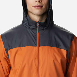 Chaqueta cortavientos de nailon de carcasa blanda frontal con logotipo personalizado para hombre, chaqueta impermeable de lona tejida, deportes de invierno al aire libre para correr - Product Image 3